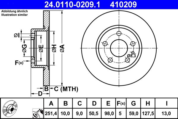 Brake Disc ATE 24.0110-0209.1