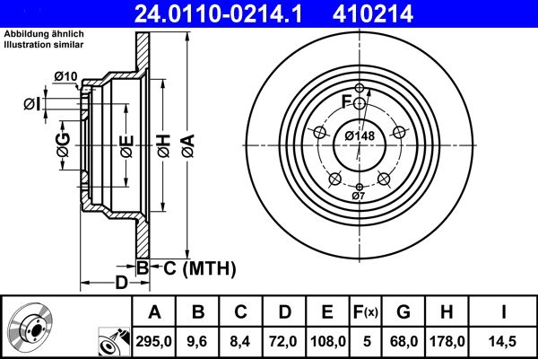 Brake Disc ATE 24.0110-0214.1