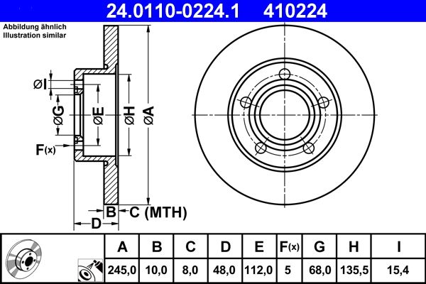 Brake Disc ATE 24.0110-0224.1