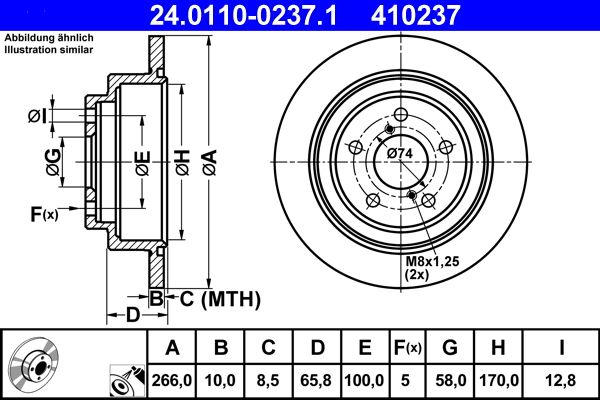 Brake Disc ATE 24.0110-0237.1