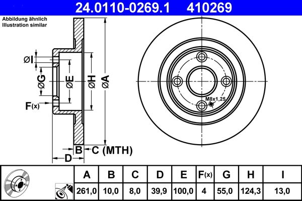 Brake Disc ATE 24.0110-0269.1