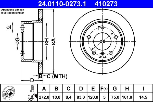 Brake Disc ATE 24.0110-0273.1