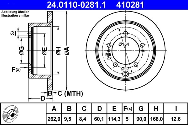 Brake Disc ATE 24.0110-0281.1