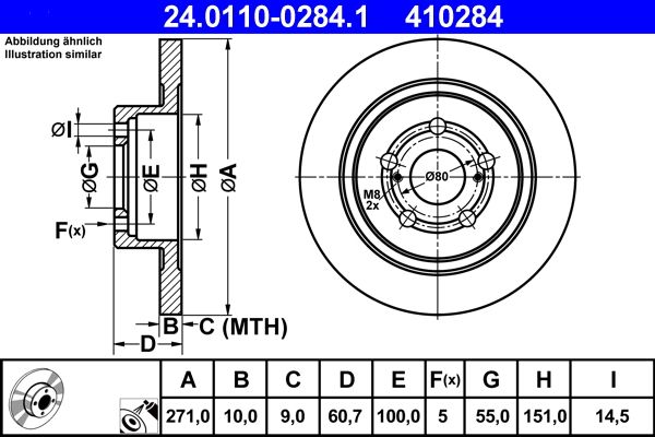 Brake Disc ATE 24.0110-0284.1