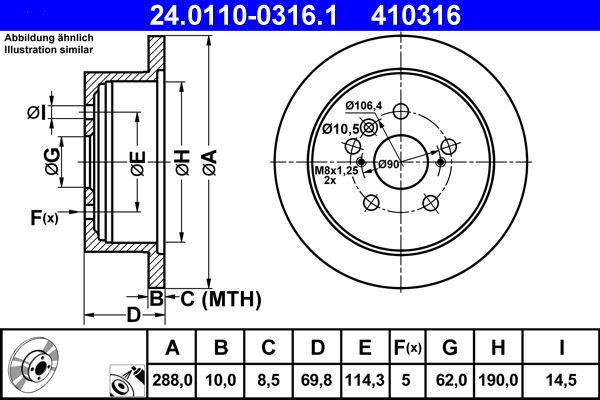 Brake Disc ATE 24.0110-0316.1