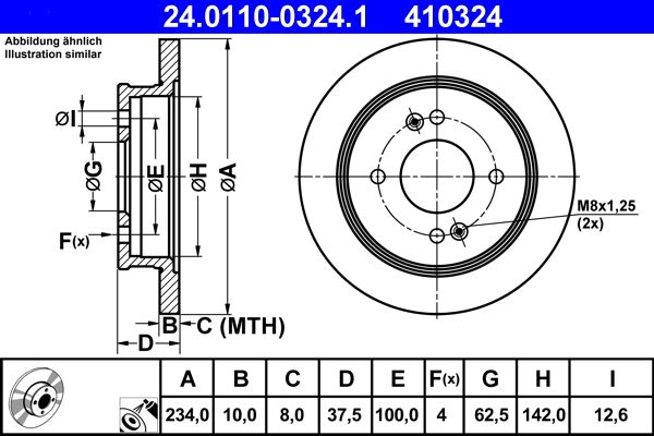 Brake Disc ATE 24.0110-0324.1