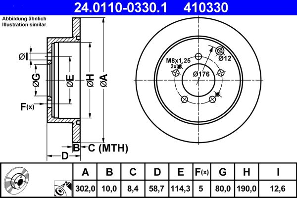 Brake Disc ATE 24.0110-0330.1