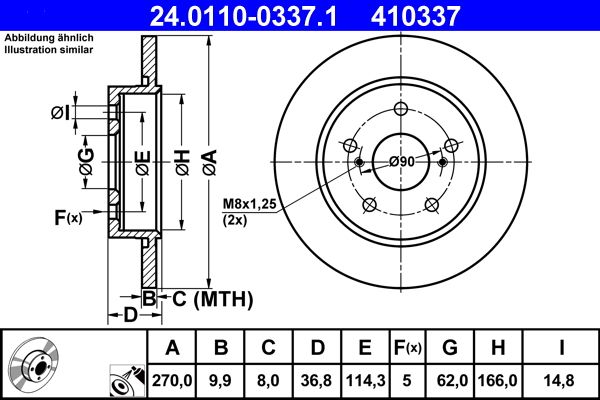 Brake Disc ATE 24.0110-0337.1