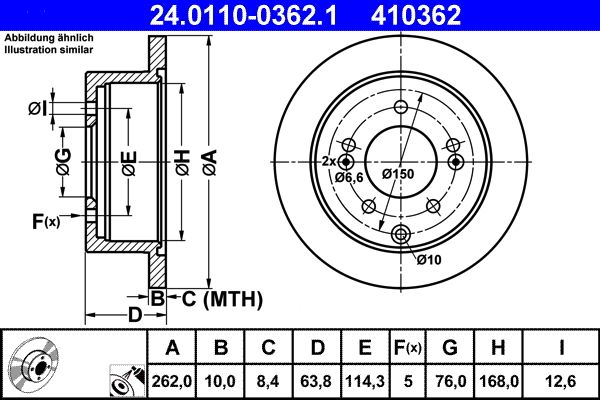 Brake Disc ATE 24.0110-0362.1