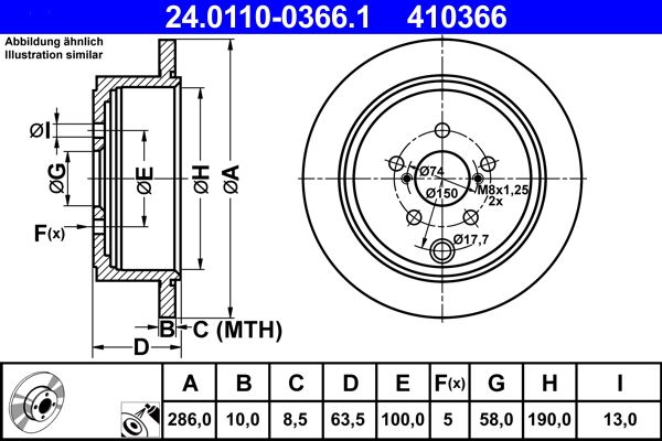Гальмівний диск ATE 24.0110-0366.1