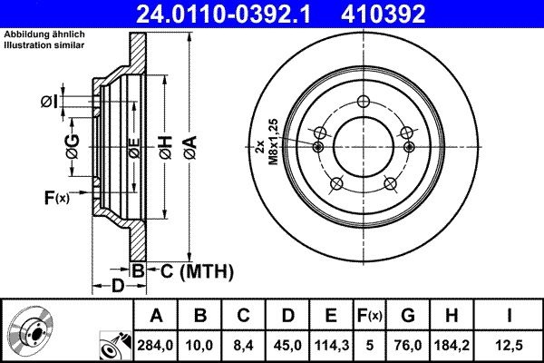 Brake Disc ATE 24.0110-0392.1