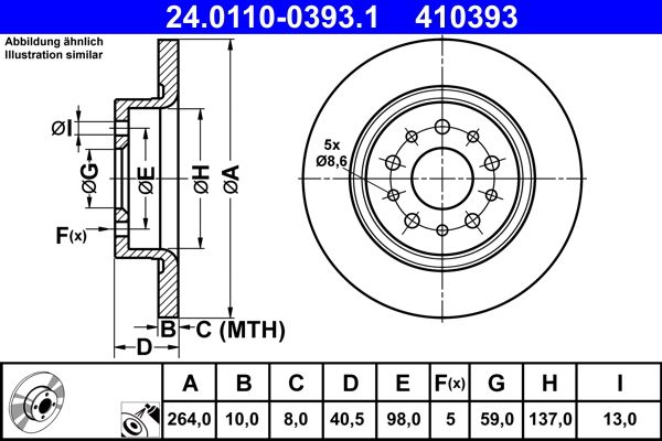 Brake Disc ATE 24.0110-0393.1