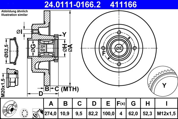 Brake Disc ATE 24.0111-0166.2