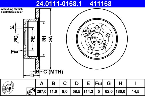 Brake Disc ATE 24.0111-0168.1