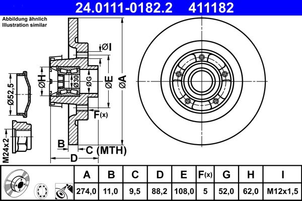 Гальмівний диск ATE 24.0111-0182.2