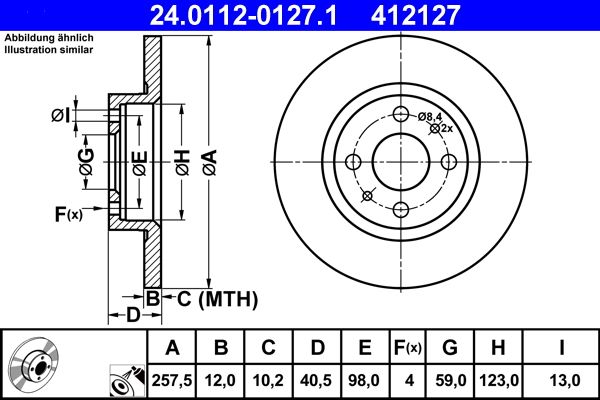 Brake Disc ATE 24.0112-0127.1