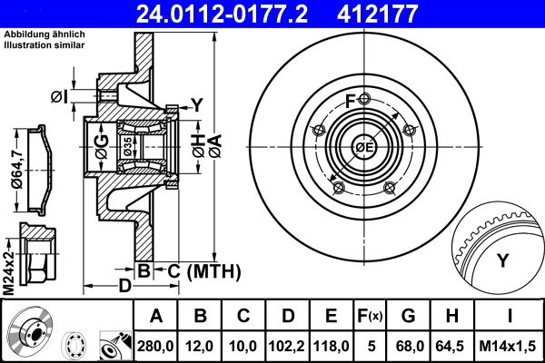 Гальмівний диск ATE 24.0112-0177.2