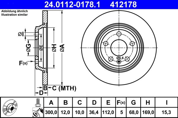 Brake Disc ATE 24.0112-0178.1