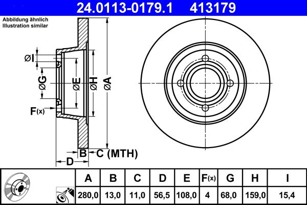 Гальмівний диск ATE 24.0113-0179.1