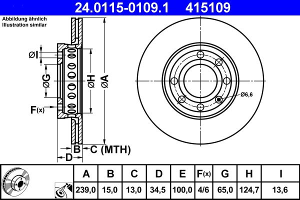 Brake Disc ATE 24.0115-0109.1