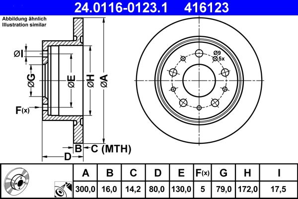 Brake Disc ATE 24.0116-0123.1