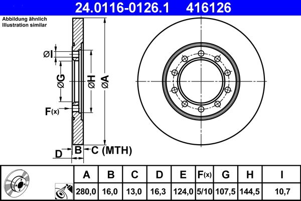 Brake Disc ATE 24.0116-0126.1