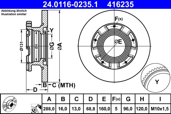 Brake Disc ATE 24.0116-0235.1