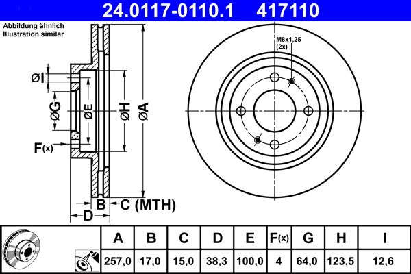 Brake Disc ATE 24.0117-0110.1