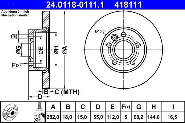 Brake Disc ATE 24.0118-0111.1