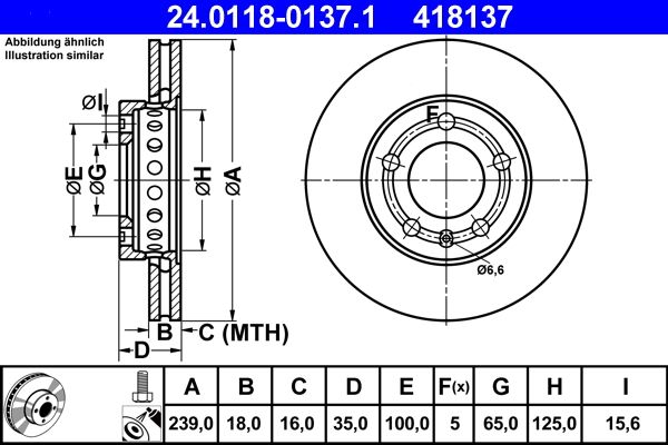 Brake Disc ATE 24.0118-0137.1