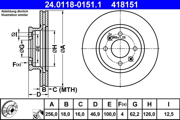 Brake Disc ATE 24.0118-0151.1