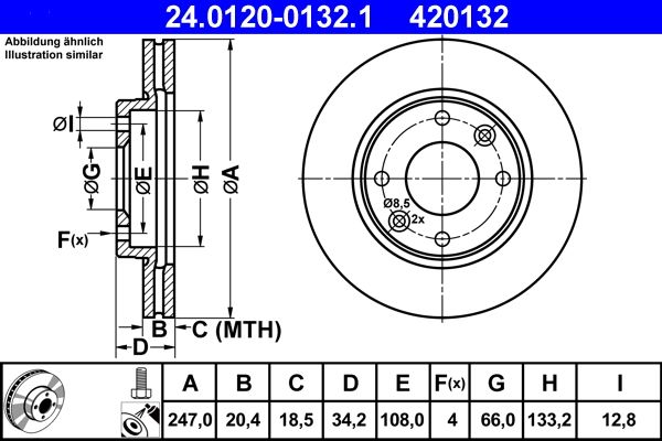 Гальмівний диск ATE 24.0120-0132.1