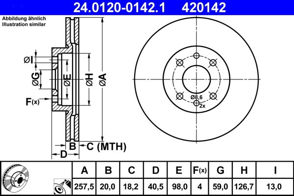 Brake Disc ATE 24.0120-0142.1