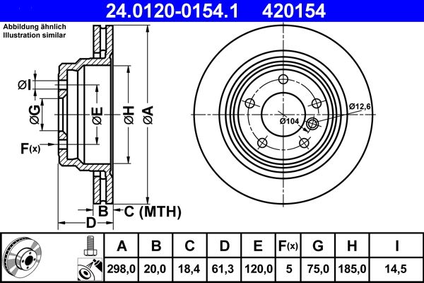 Brake Disc ATE 24.0120-0154.1