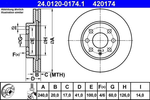 Stabdžių diskas ATE 24.0120-0174.1