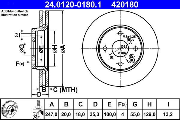 Brake Disc ATE 24.0120-0180.1