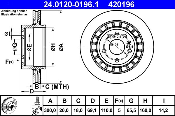 Brake Disc ATE 24.0120-0196.1