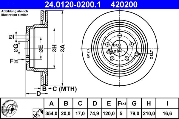 Brake Disc ATE 24.0120-0200.1