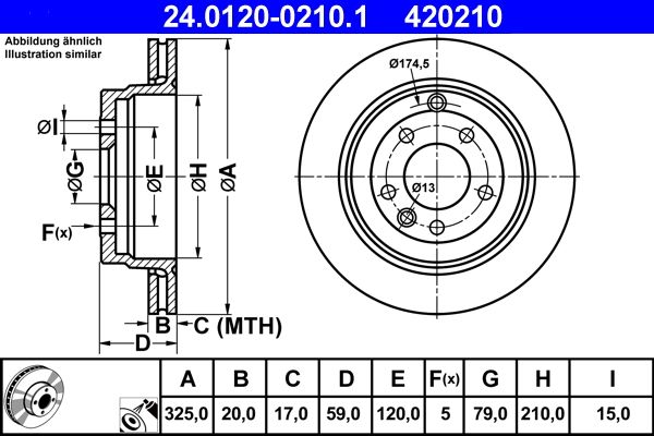 Brake Disc ATE 24.0120-0210.1