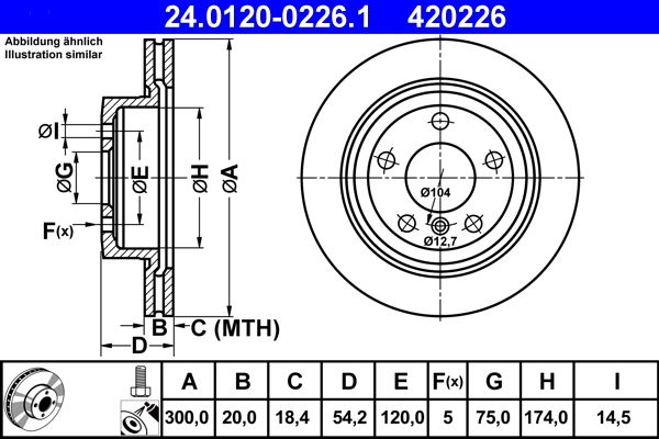 Brake Disc ATE 24.0120-0226.1