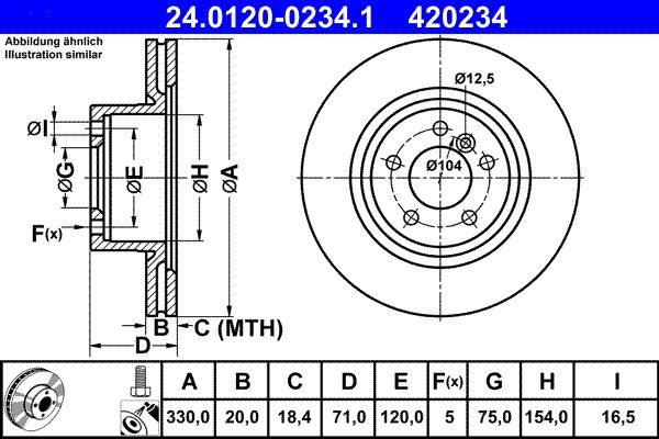 Brake Disc ATE 24.0120-0234.1