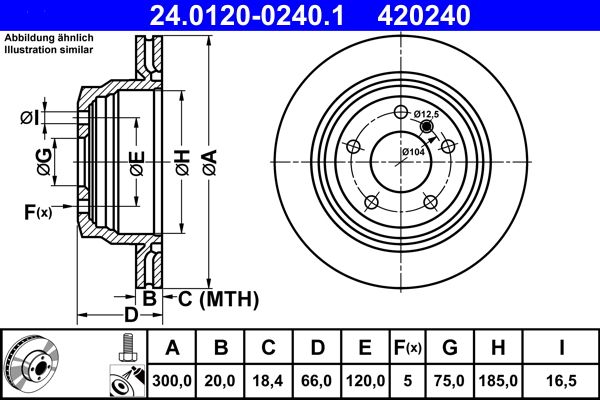 Гальмівний диск ATE 24.0120-0240.1