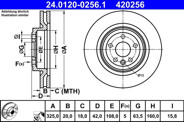 Brake Disc ATE 24.0120-0256.1