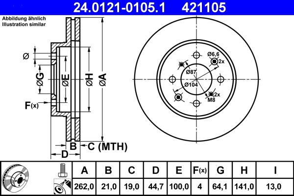 Гальмівний диск ATE 24.0121-0105.1