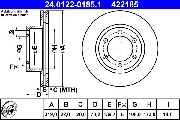 Brake Disc ATE 24.0122-0185.1