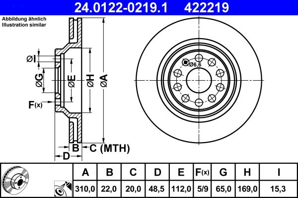 Гальмівний диск ATE 24.0122-0219.1