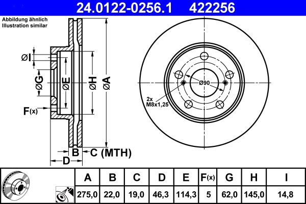 Гальмівний диск ATE 24.0122-0256.1