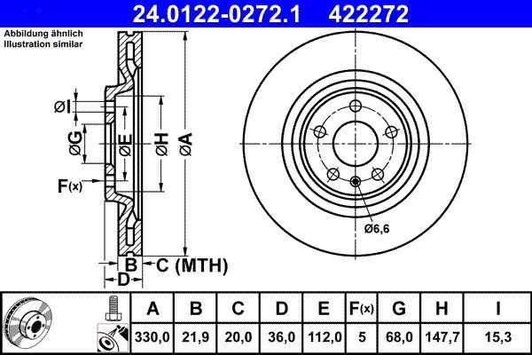 Brake Disc ATE 24.0122-0272.1