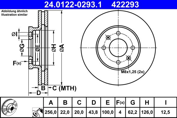 Brake Disc ATE 24.0122-0293.1