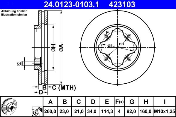 Гальмівний диск ATE 24.0123-0103.1